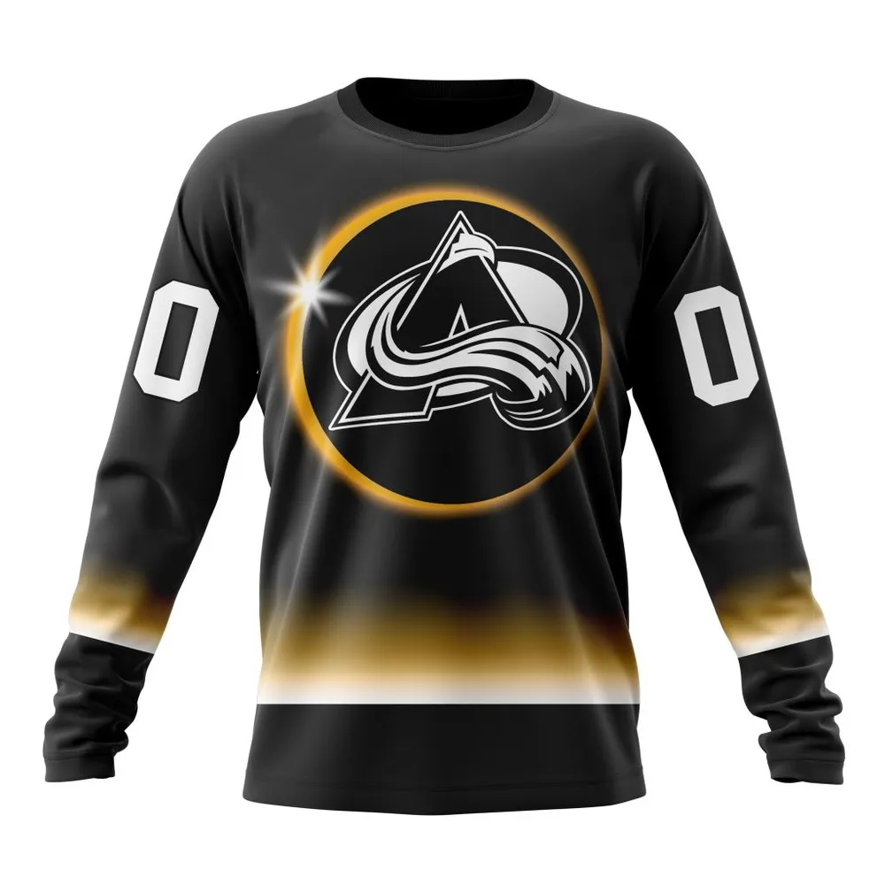 NHL Colorado Avalanche Special Eclipse Design St2401 Long Sleeved Sweatshirt 