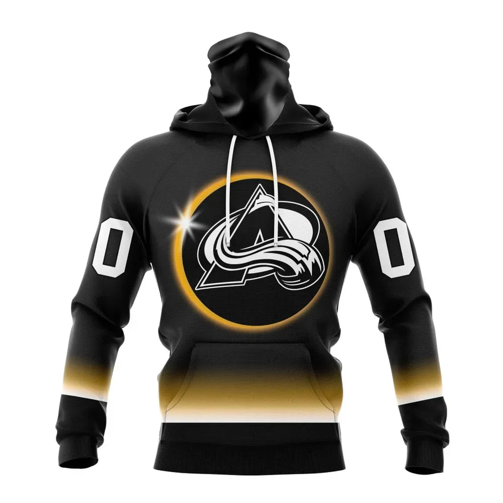 NHL Colorado Avalanche Special Eclipse Design St2401 Mask Hoodie