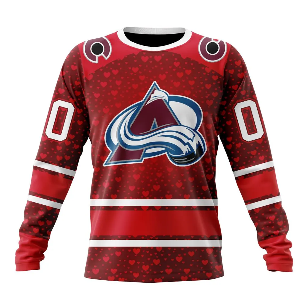 NHL Colorado Avalanche Special Gift For Valentines Day St2401 Long Sleeved Sweatshirt 