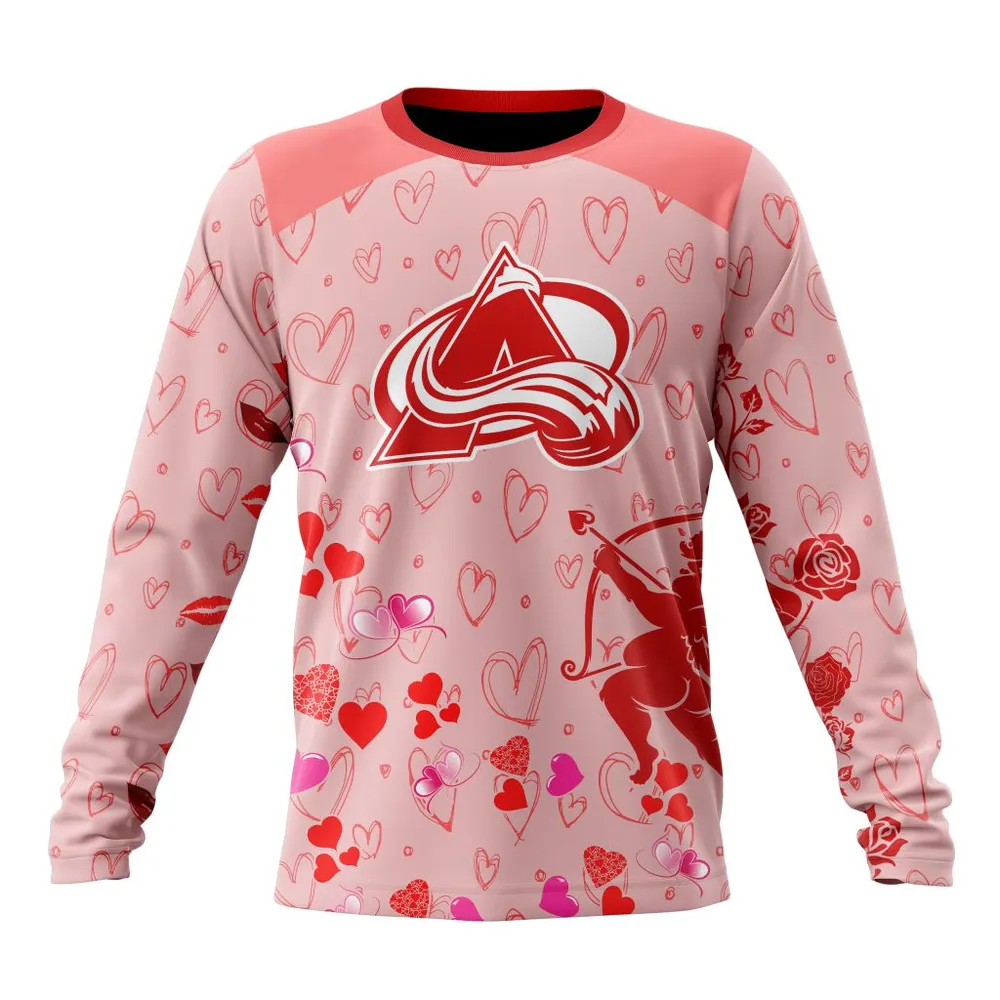 NHL Colorado Avalanche Special Gift For Valentines Day St2402 Long Sleeved Sweatshirt 