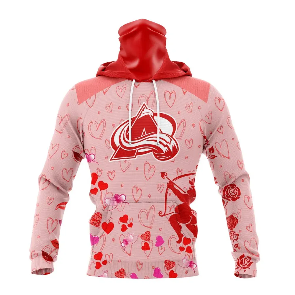 NHL Colorado Avalanche Special Gift For Valentines Day St2402 Mask Hoodie