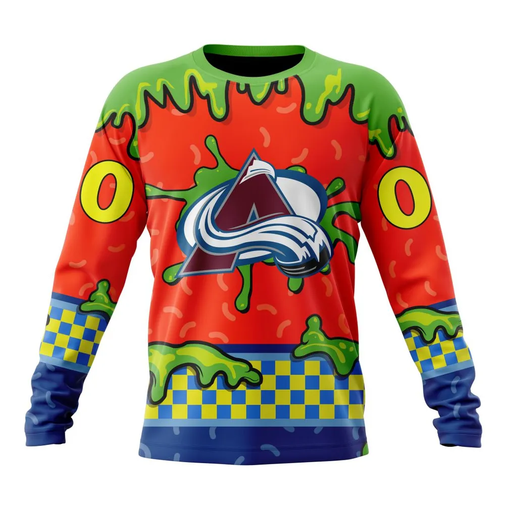 NHL Colorado Avalanche Special Nickelodeon Design St2301 Long Sleeved Sweatshirt 