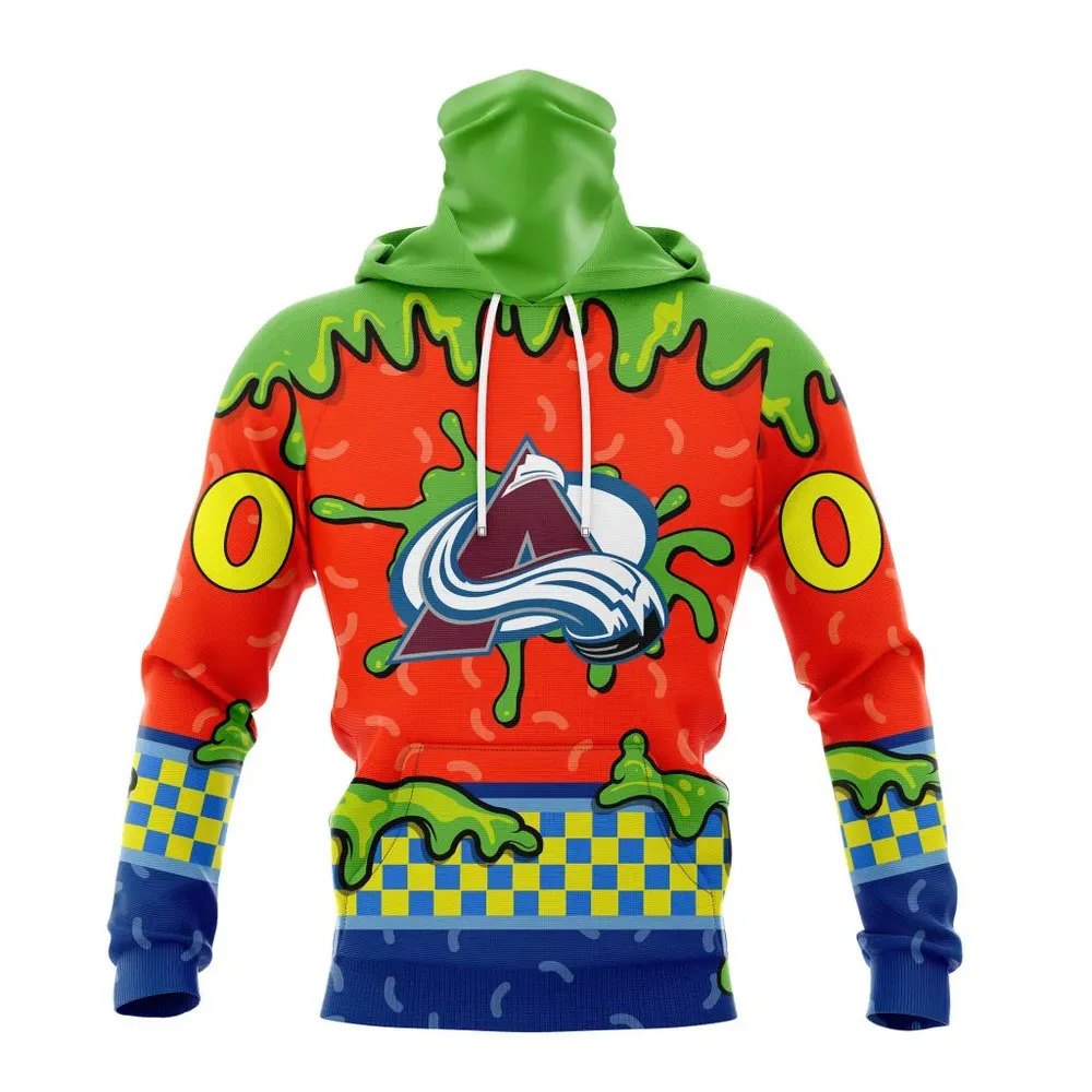 NHL Colorado Avalanche Special Nickelodeon Design St2301 Mask Hoodie