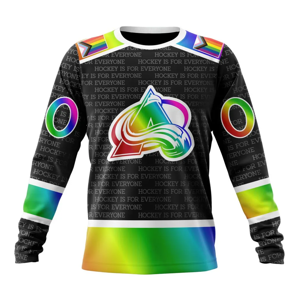 NHL Colorado Avalanche Special Pride Design Hockey Is For Everyone Long Sleeved Sweatshirt 