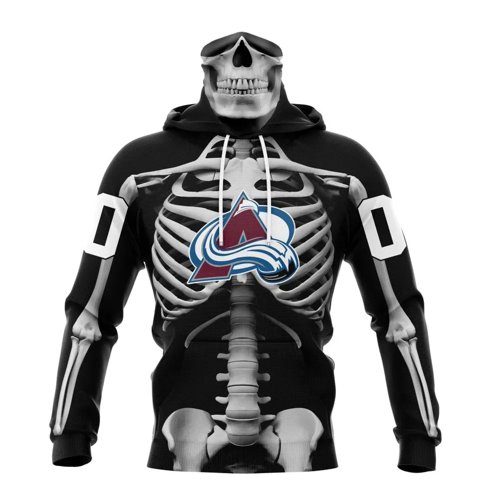 NHL Colorado Avalanche Special Skeleton Costume For Halloween St2301 Mask Hoodie