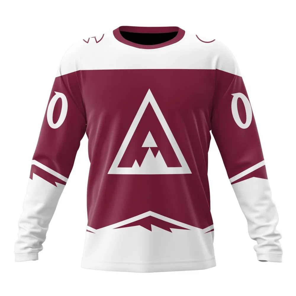 NHL Colorado Avalanche Special Two-Tone Design St2401 Long Sleeved Sweatshirt 