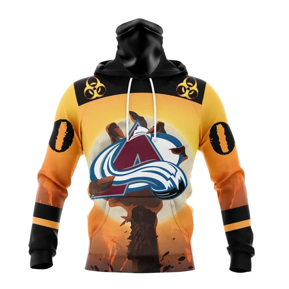 NHL Colorado Avalanche Special Zombie Design For Halloween St2305 Mask Hoodie