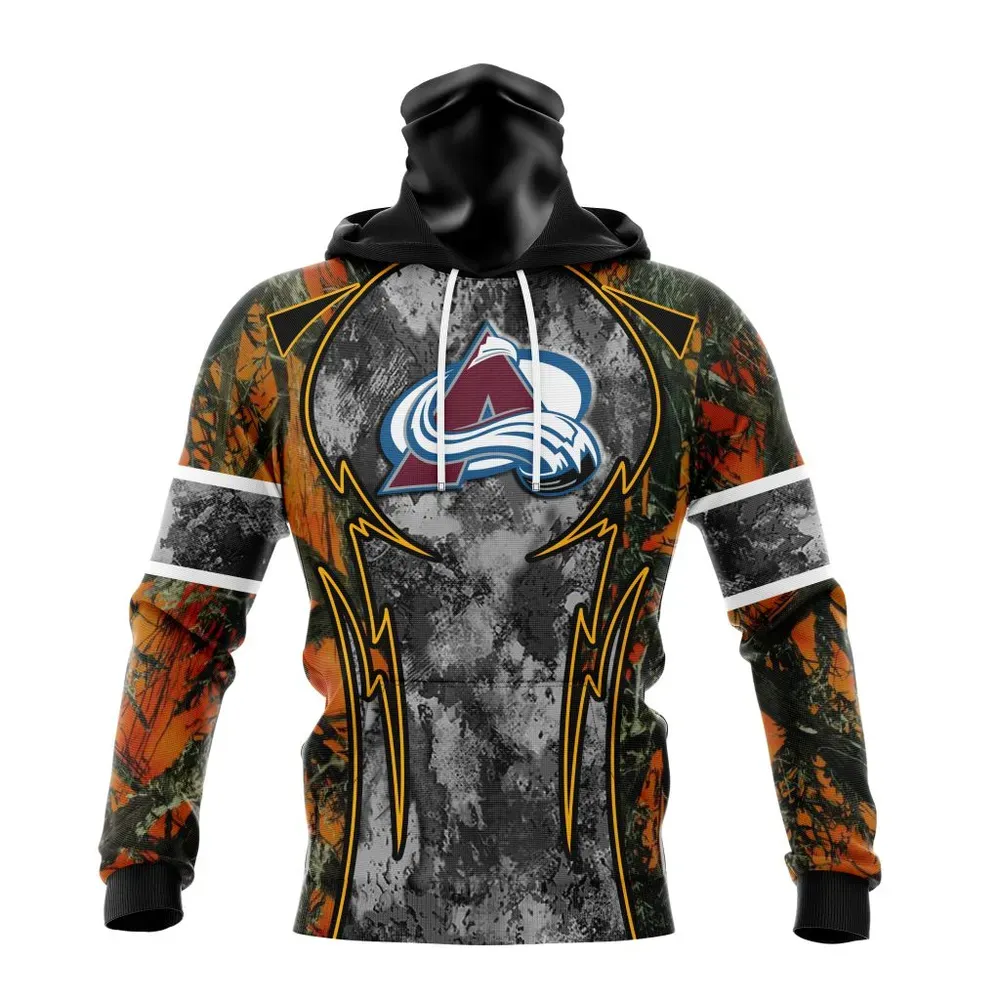 NHL Colorado Avalanche | Specialized Design Wih Camo Concepts For Hungting In Forest Mask Hoodie