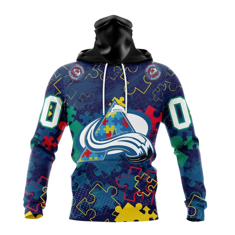 NHL Colorado Avalanche | Specialized Fearless Aganst Autism Mask Hoodie