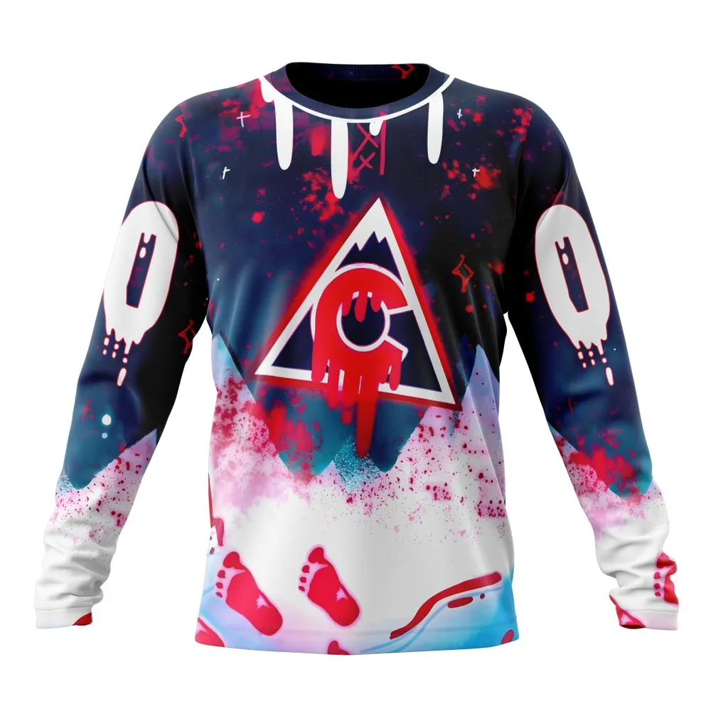 NHL Colorado Avalanche | Specialized Jersey For Halloween Night Long Sleeved Sweatshirt 