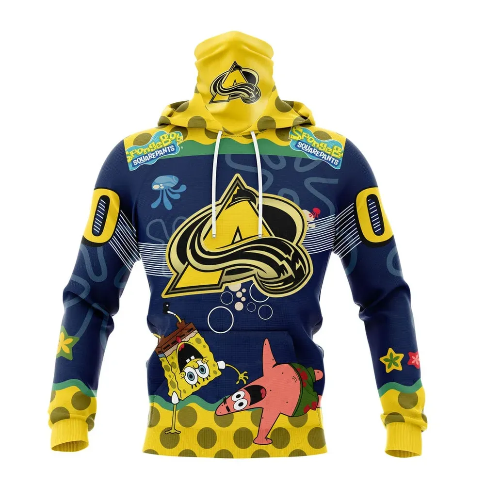 NHL Colorado Avalanche | Specialized Jersey With Spongebob Mask Hoodie