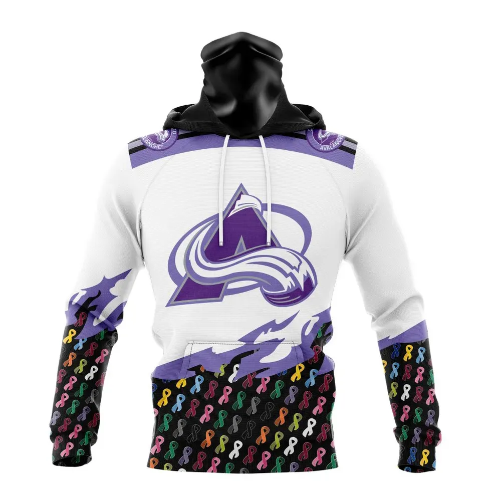 NHL Colorado Avalanche | Specialized Kits In October We Stand Together We Can Beat Cancer Mask Hoodie