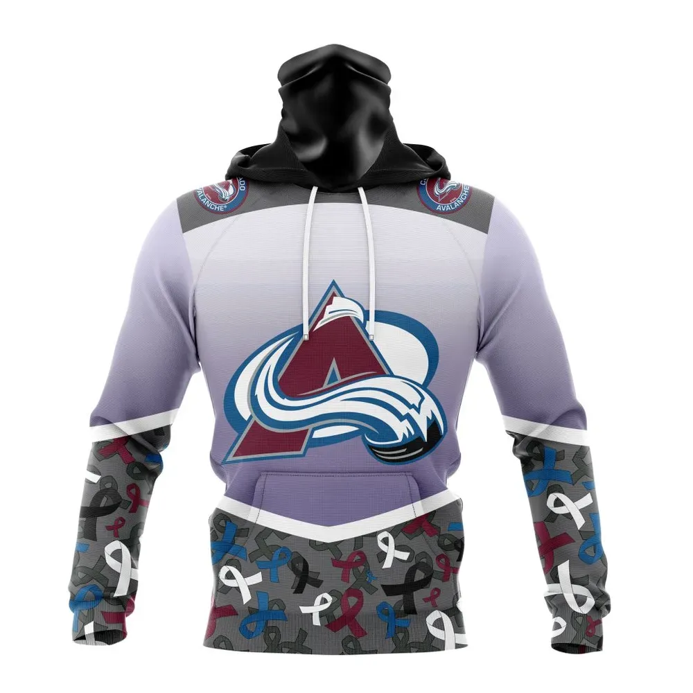 NHL Colorado Avalanche | Specialized Sport Fights Again All Cancer V0122 Mask Hoodie