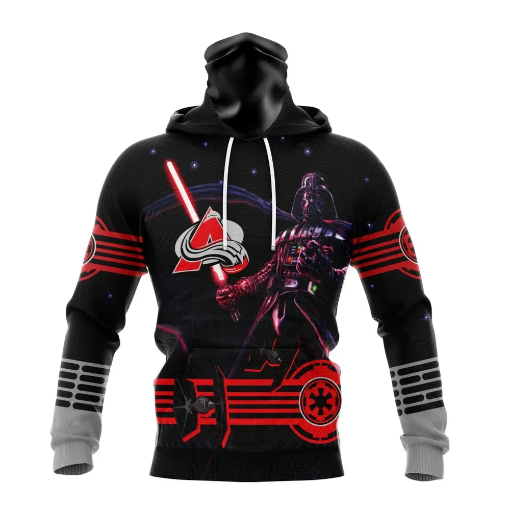 NHL Colorado Avalanche | Specialized Starwar Darth Vader Version Jersey Mask Hoodie