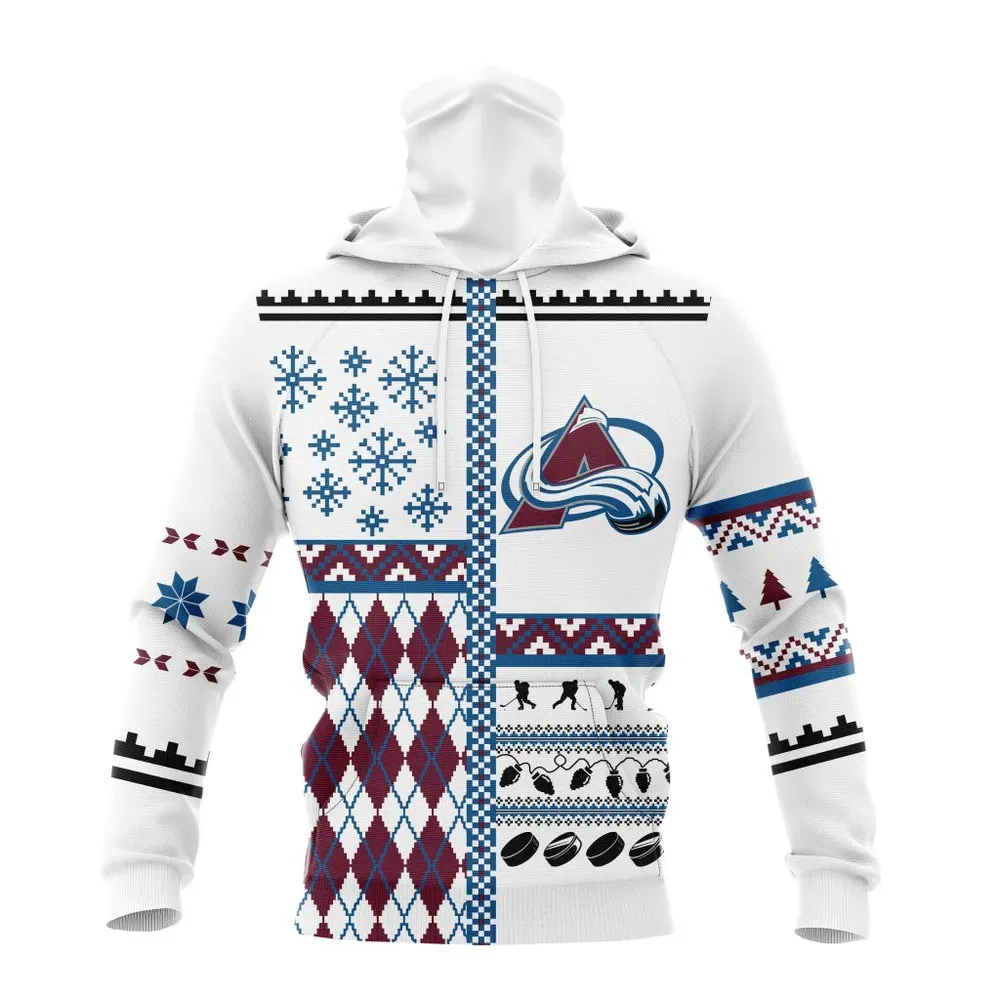 NHL Colorado Avalanche | Specialized Unisex Christmas Is Coming V01 Mask Hoodie