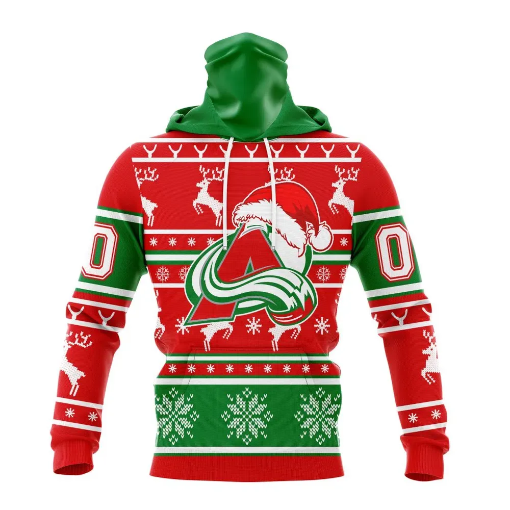 NHL Colorado Avalanche | Specialized Unisex Christmas Is Coming V02 Mask Hoodie