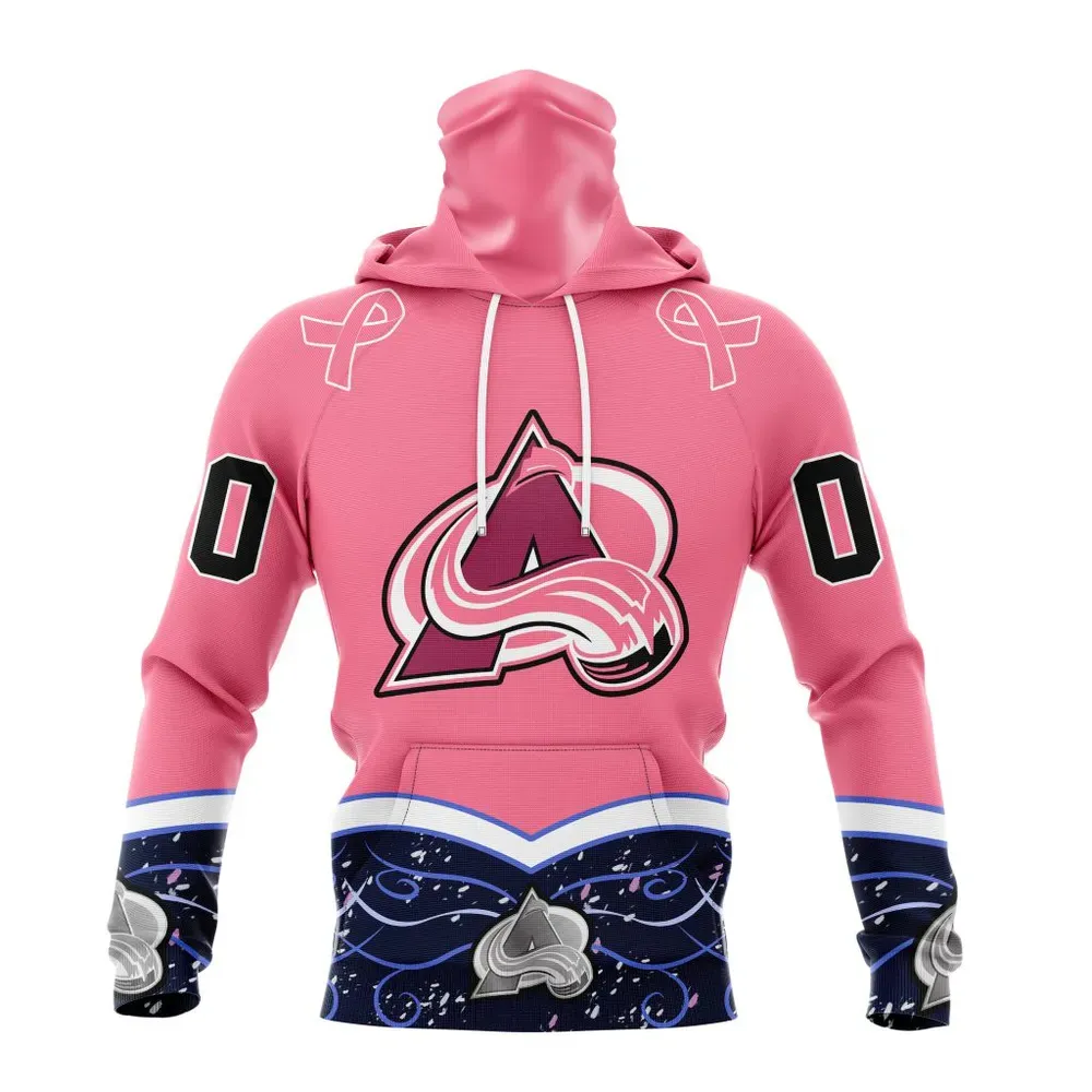 NHL Colorado Avalanche | Specialized Unisex For Hockey Fights Cancer Mask Hoodie