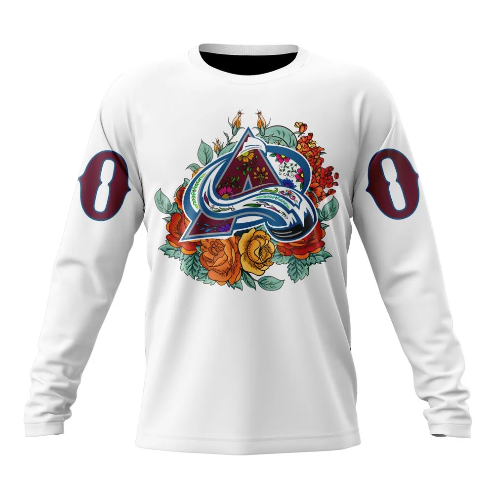 NHL Colorado Avalanche | Specialized Unisex Kits Dia De Muertos Long Sleeved Sweatshirt 