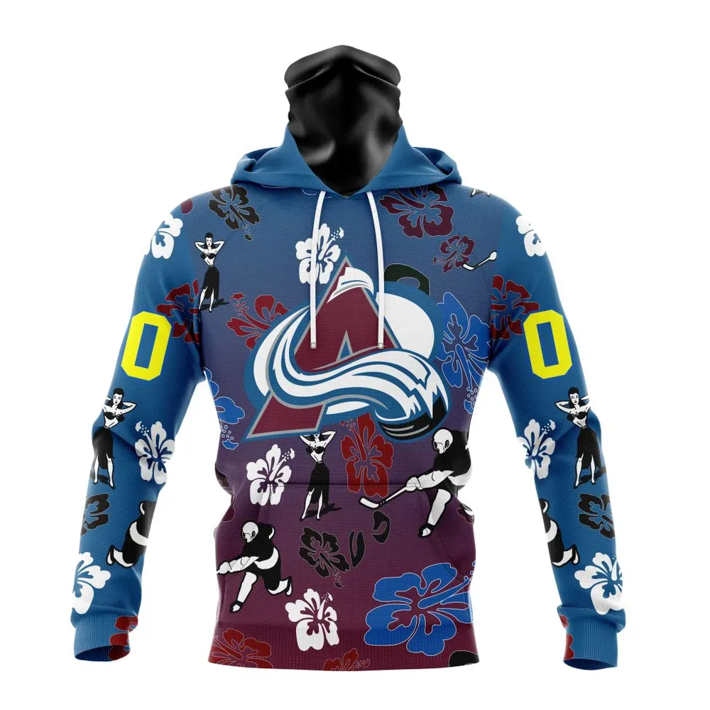 NHL Colorado Avalanche X Hawaii Specialized Design For Hawaiia V0122 Mask Hoodie