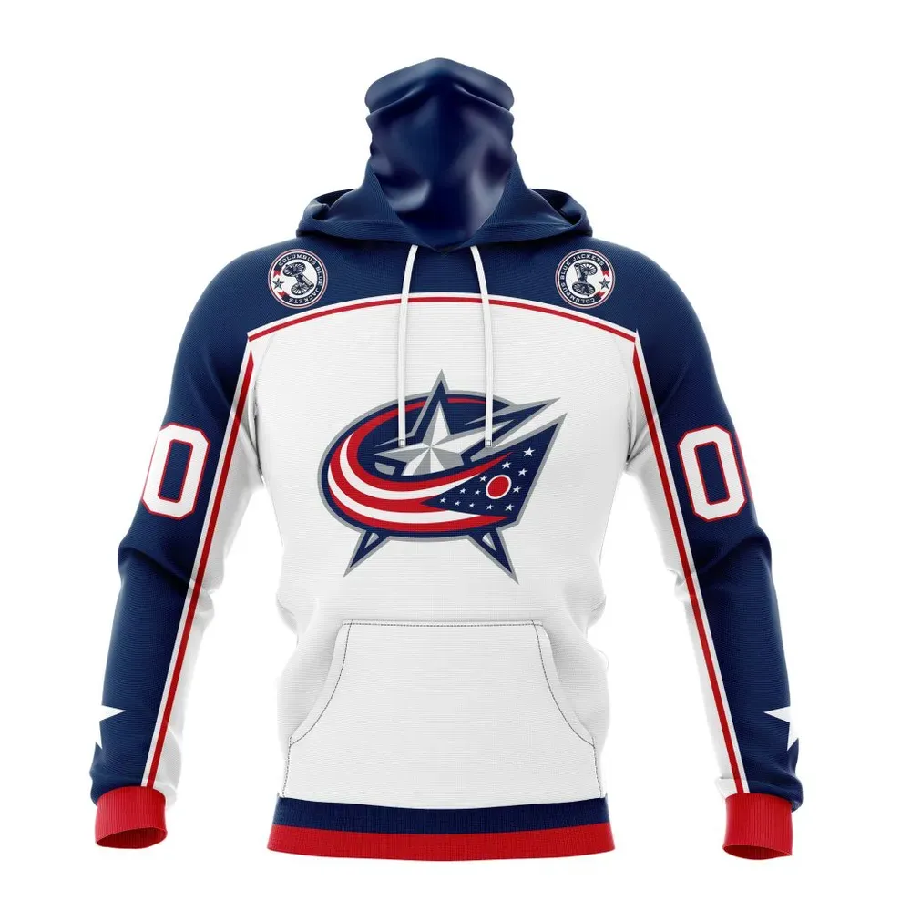 NHL Columbus Blue Jackets Away Kits Mask Hoodie