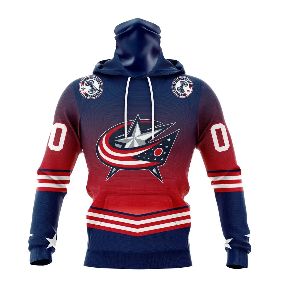 NHL Columbus Blue Jackets Personalize Gradient Series Concept St2301 Mask Hoodie