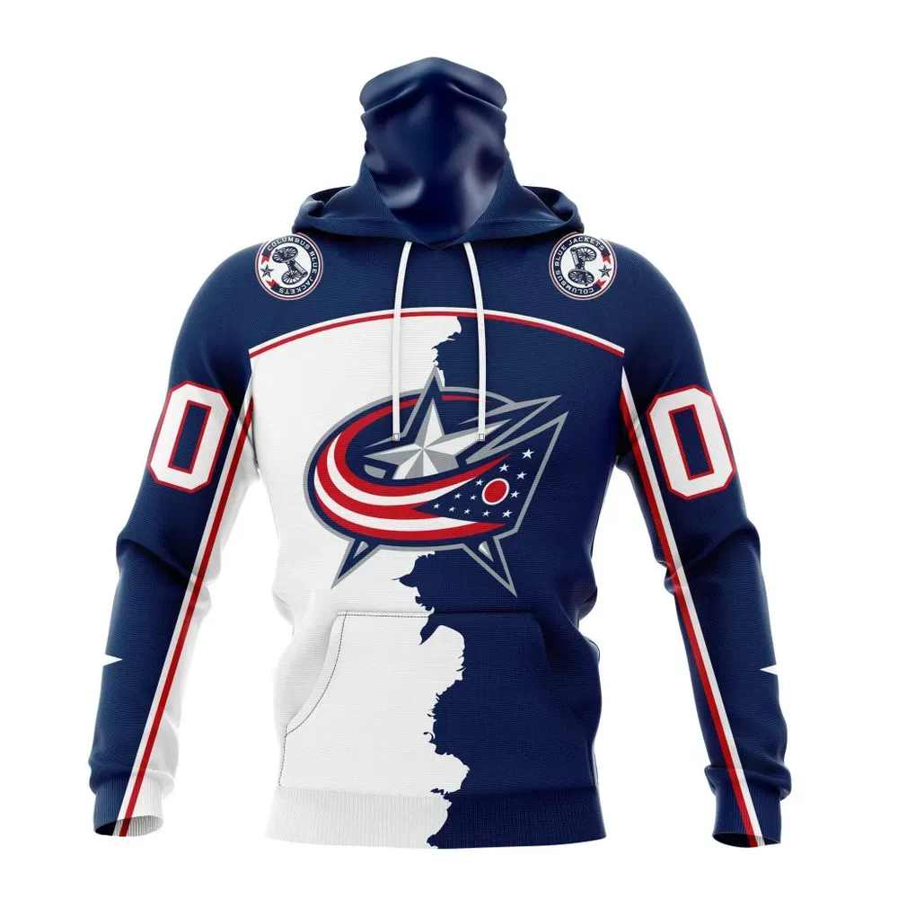 NHL Columbus Blue Jackets Personalize Home Mix Away Kits Mask Hoodie