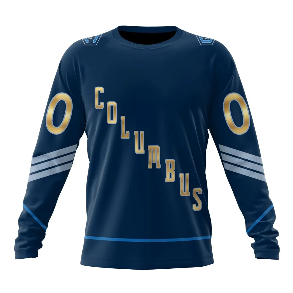 NHL Columbus Blue Jackets Personalized Alternate Concepts Kits St2401 Long Sleeved Sweatshirt 