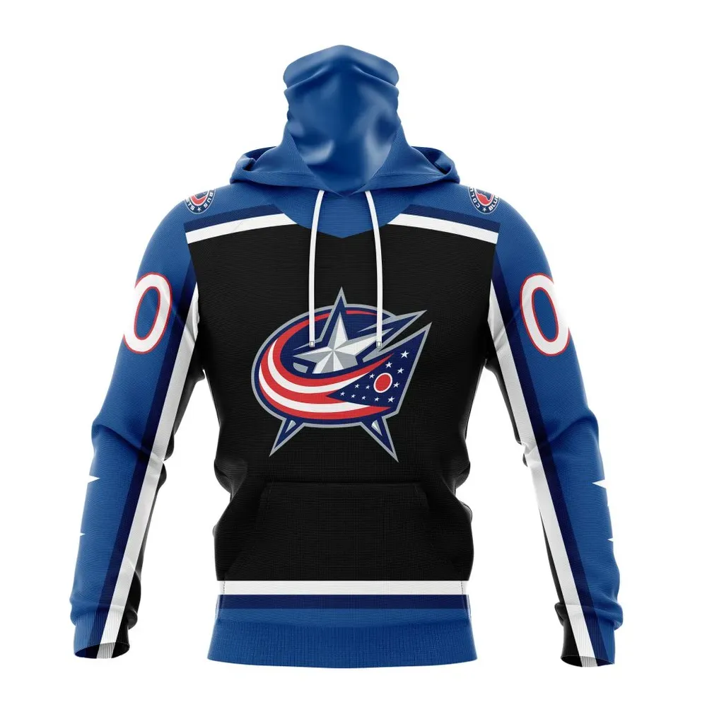 NHL Columbus Blue Jackets Reverse Retro Kits Mask Hoodie