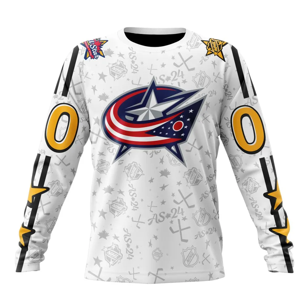 NHL Columbus Blue Jackets Special 2024 All-Star Game Design St2401 Long Sleeved Sweatshirt 