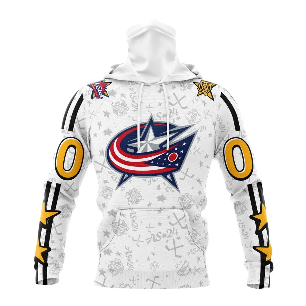 NHL Columbus Blue Jackets Special 2024 All-Star Game Design St2401 Mask Hoodie