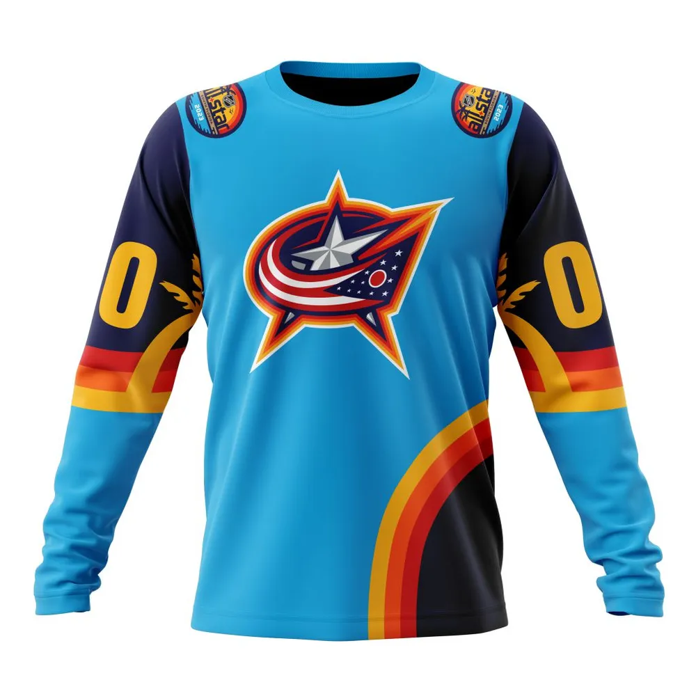 NHL Columbus Blue Jackets Special All-Star Game Design With Atlantic Ocean Long Sleeved Sweatshirt 