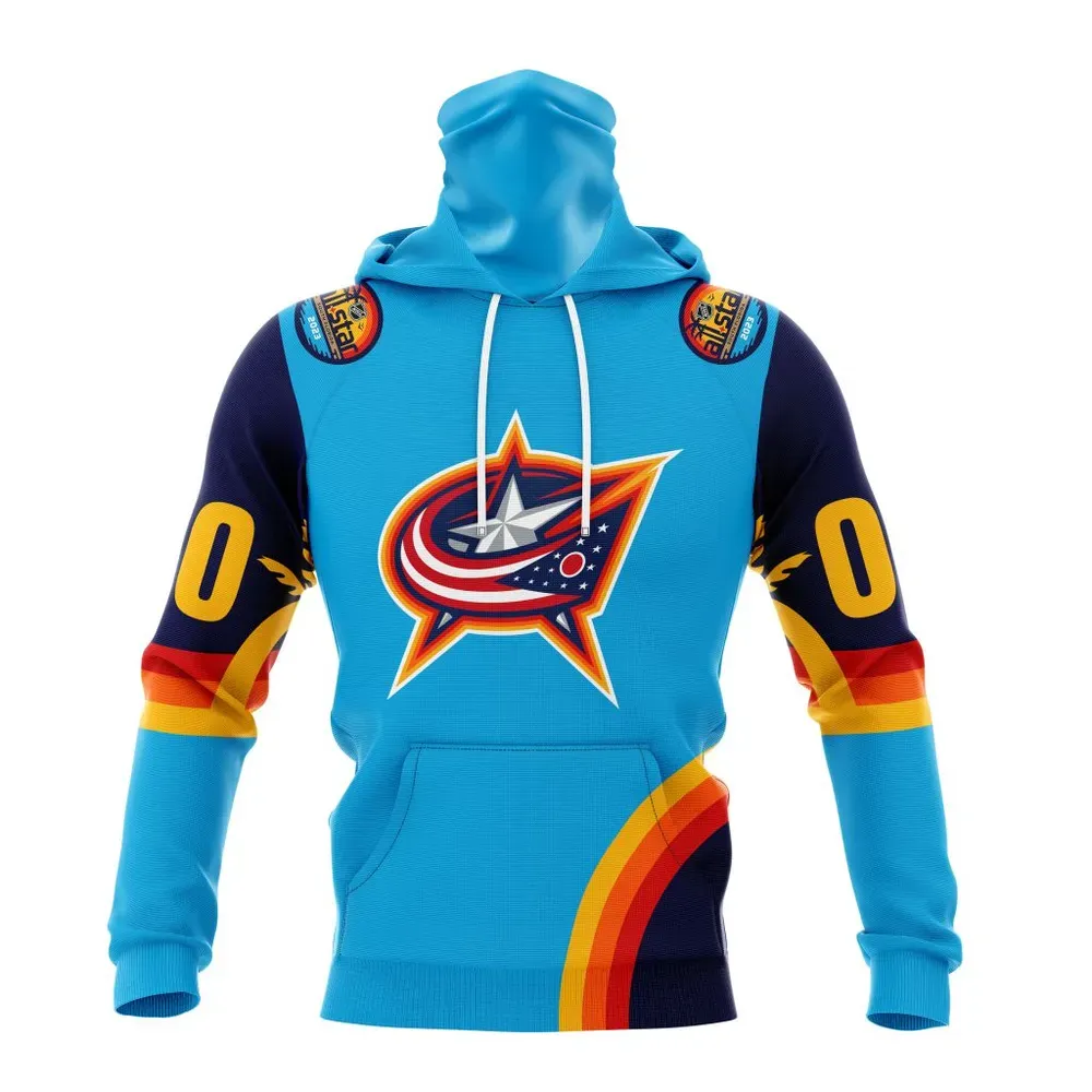 NHL Columbus Blue Jackets Special All-Star Game Design With Atlantic Ocean Mask Hoodie