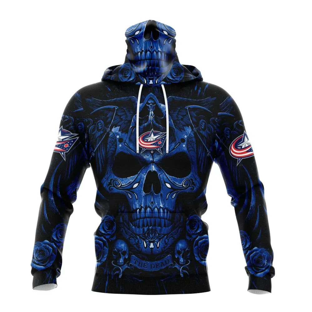 NHL Columbus Blue Jackets Special Design With Skull Art St2203 Mask Hoodie