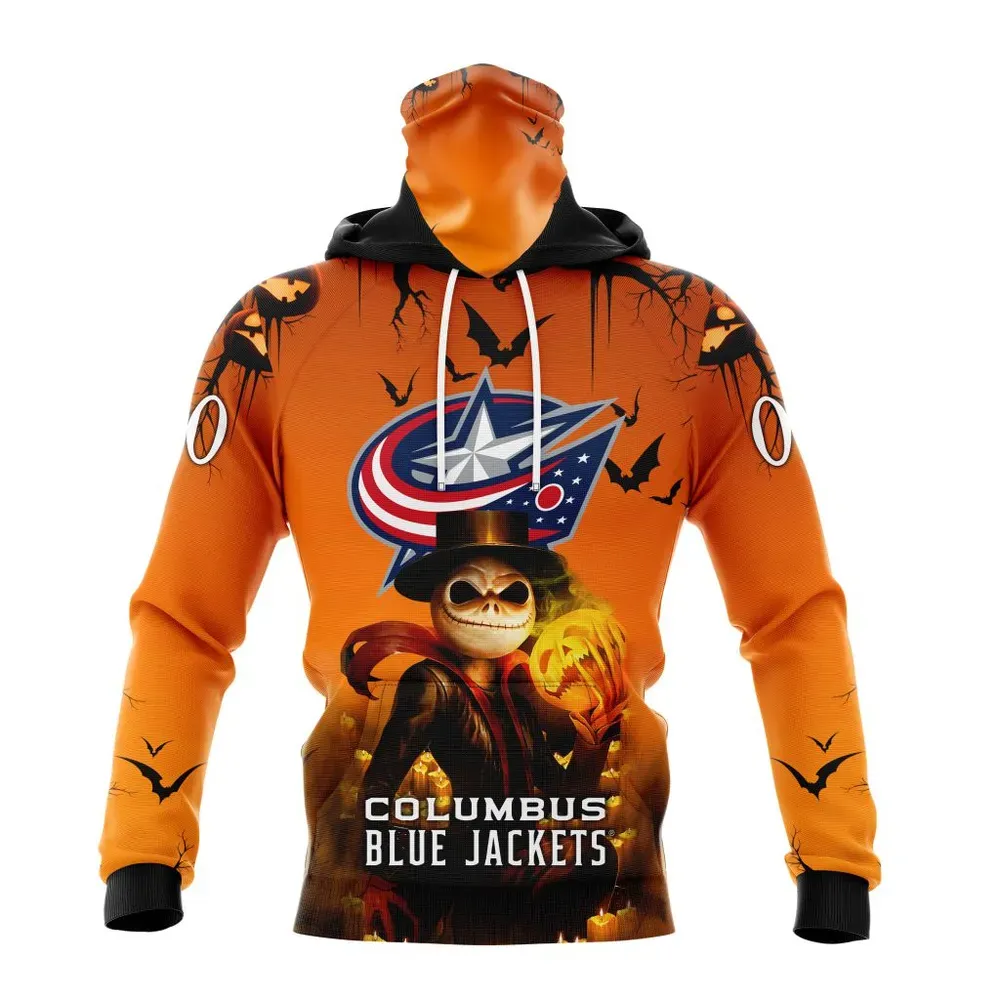 NHL Columbus Blue Jackets Special Halloween Concepts St2201 Mask Hoodie