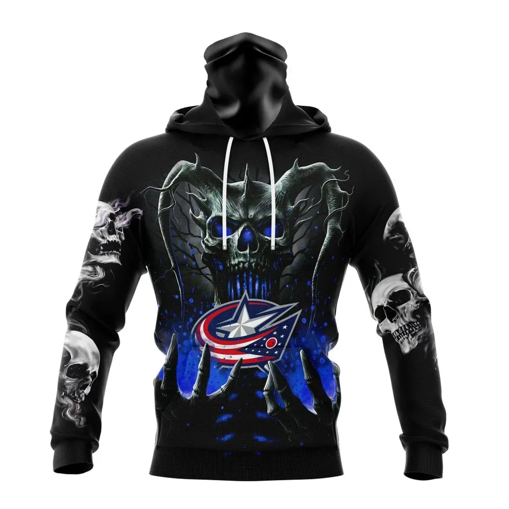 NHL Columbus Blue Jackets Special Skull Art Design St2301 Mask Hoodie