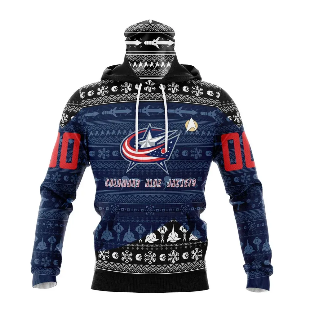 NHL Columbus Blue Jackets Special Star Trek Design St2201 Mask Hoodie