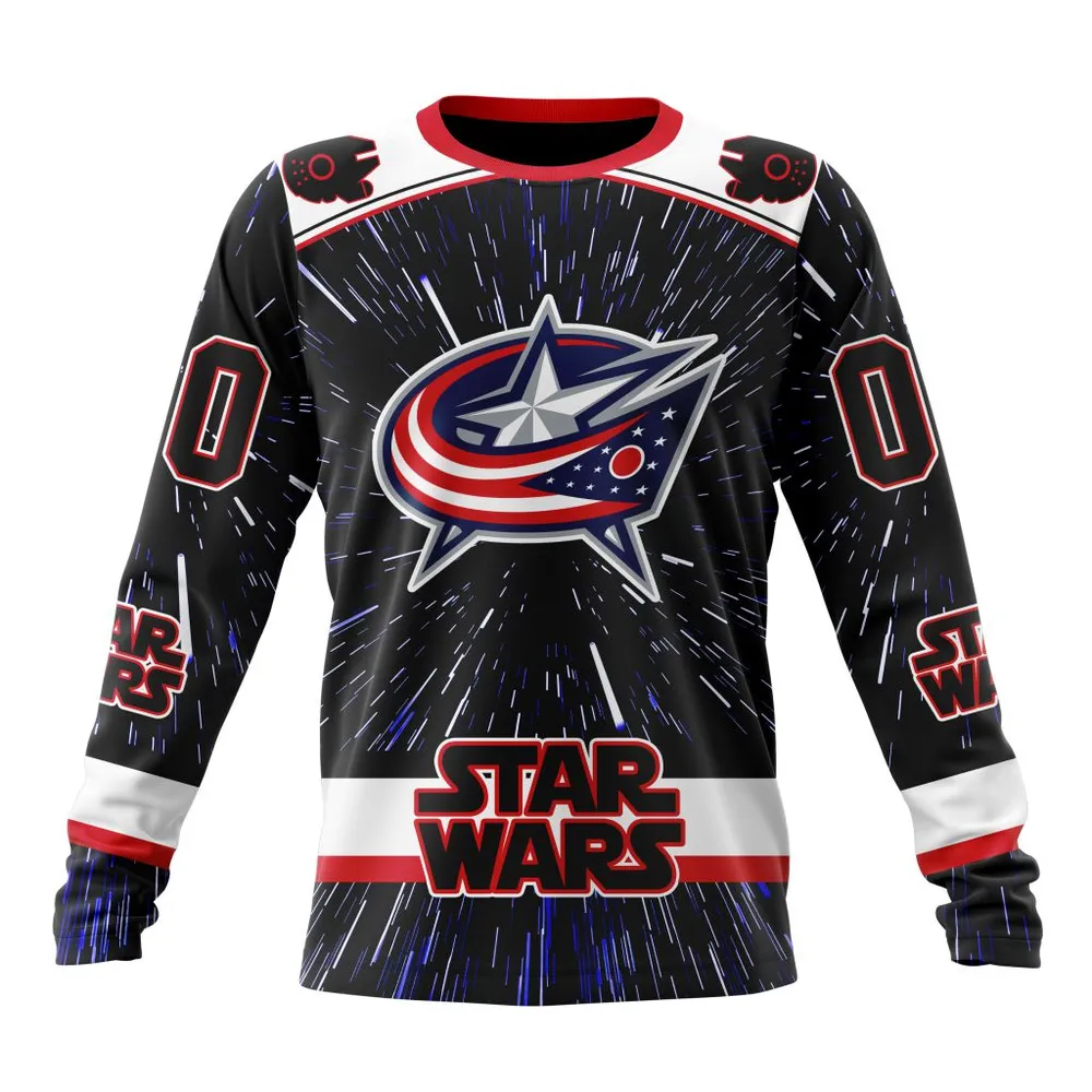 NHL Columbus Blue Jackets Special Star Wars Design St2303 Long Sleeved Sweatshirt 