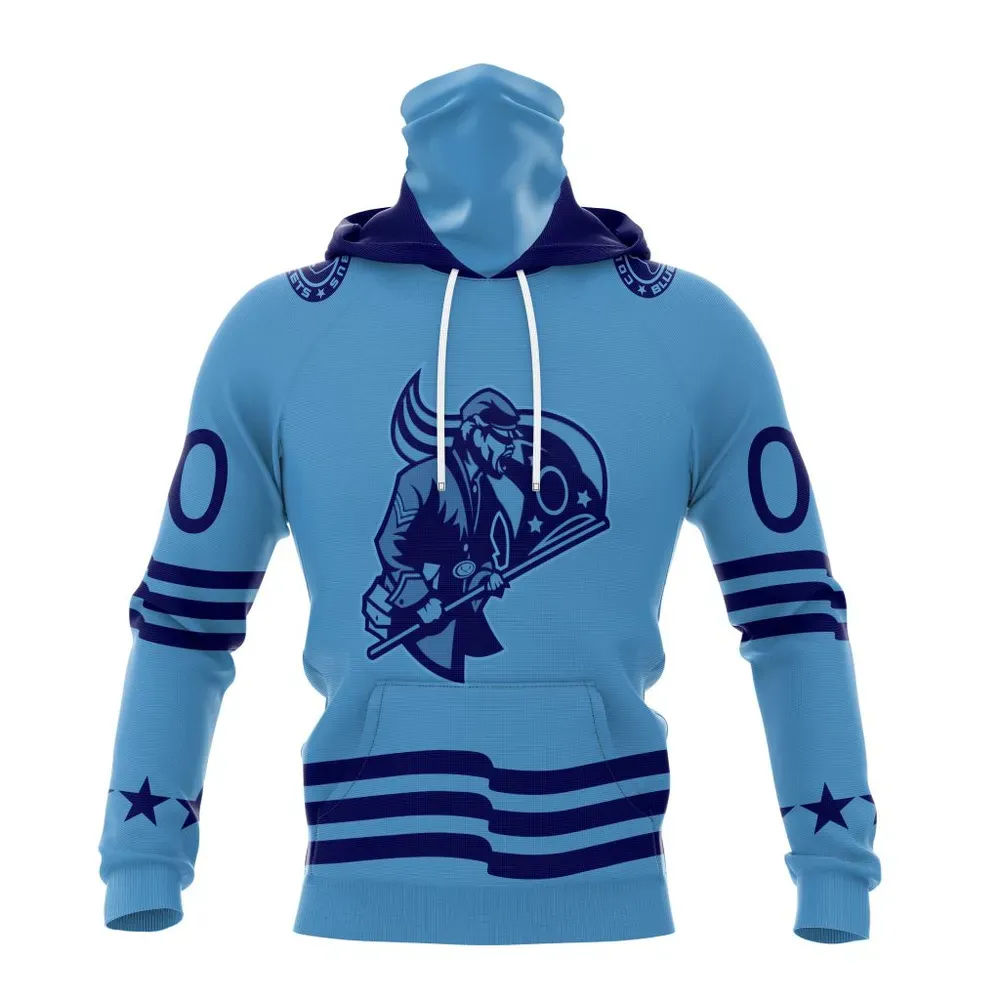 NHL Columbus Blue Jackets Special Two-Tone Design St2401 Mask Hoodie