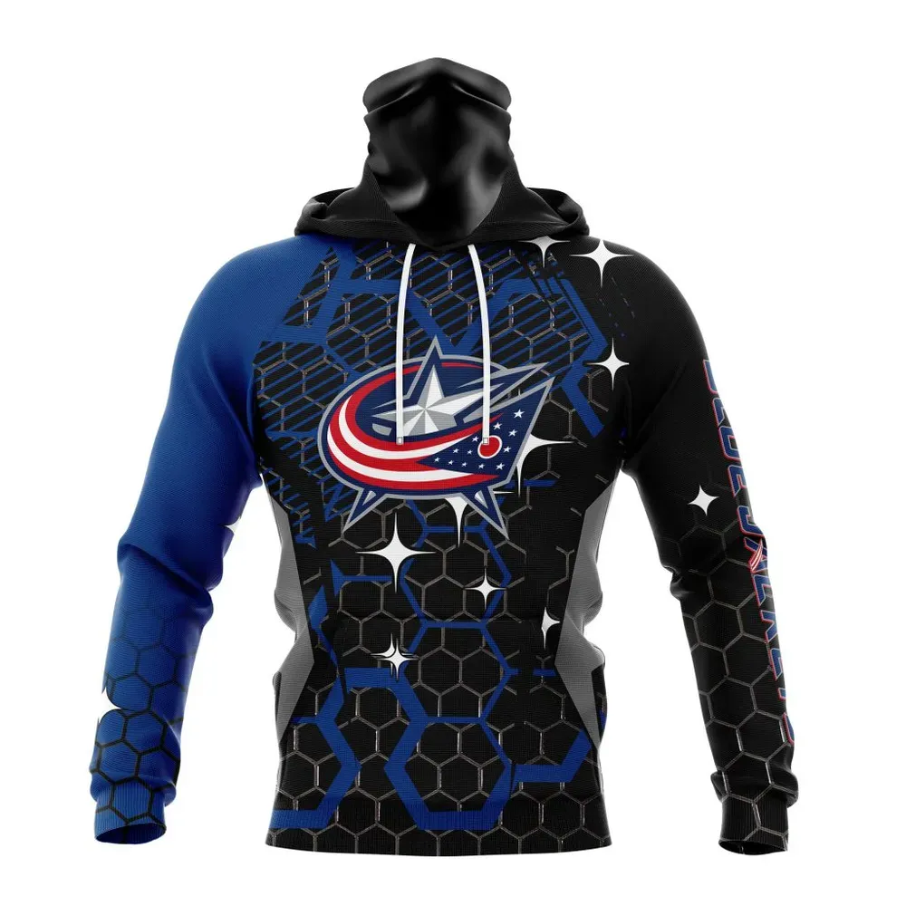 NHL Columbus Blue Jackets | Specialized Design With Motocross Syle V0222 Mask Hoodie