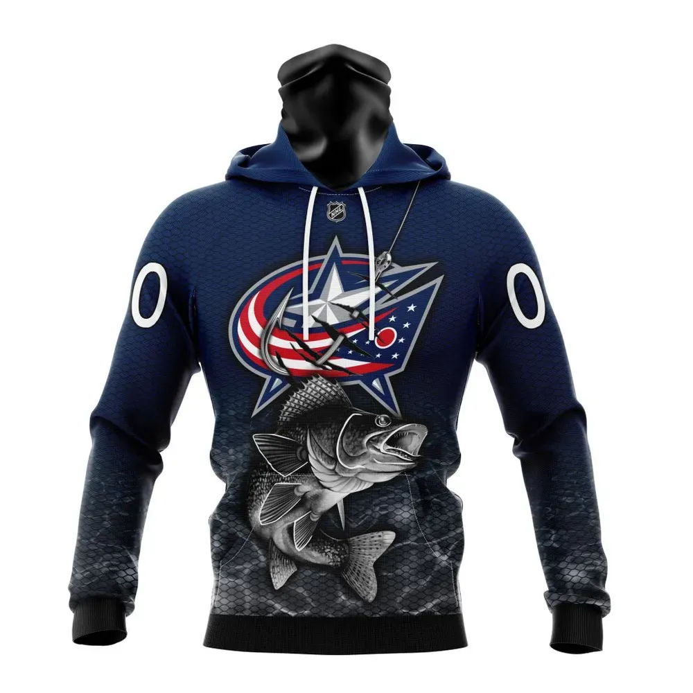 NHL Columbus Blue Jackets | Specialized Fishing Style St2201 Mask Hoodie