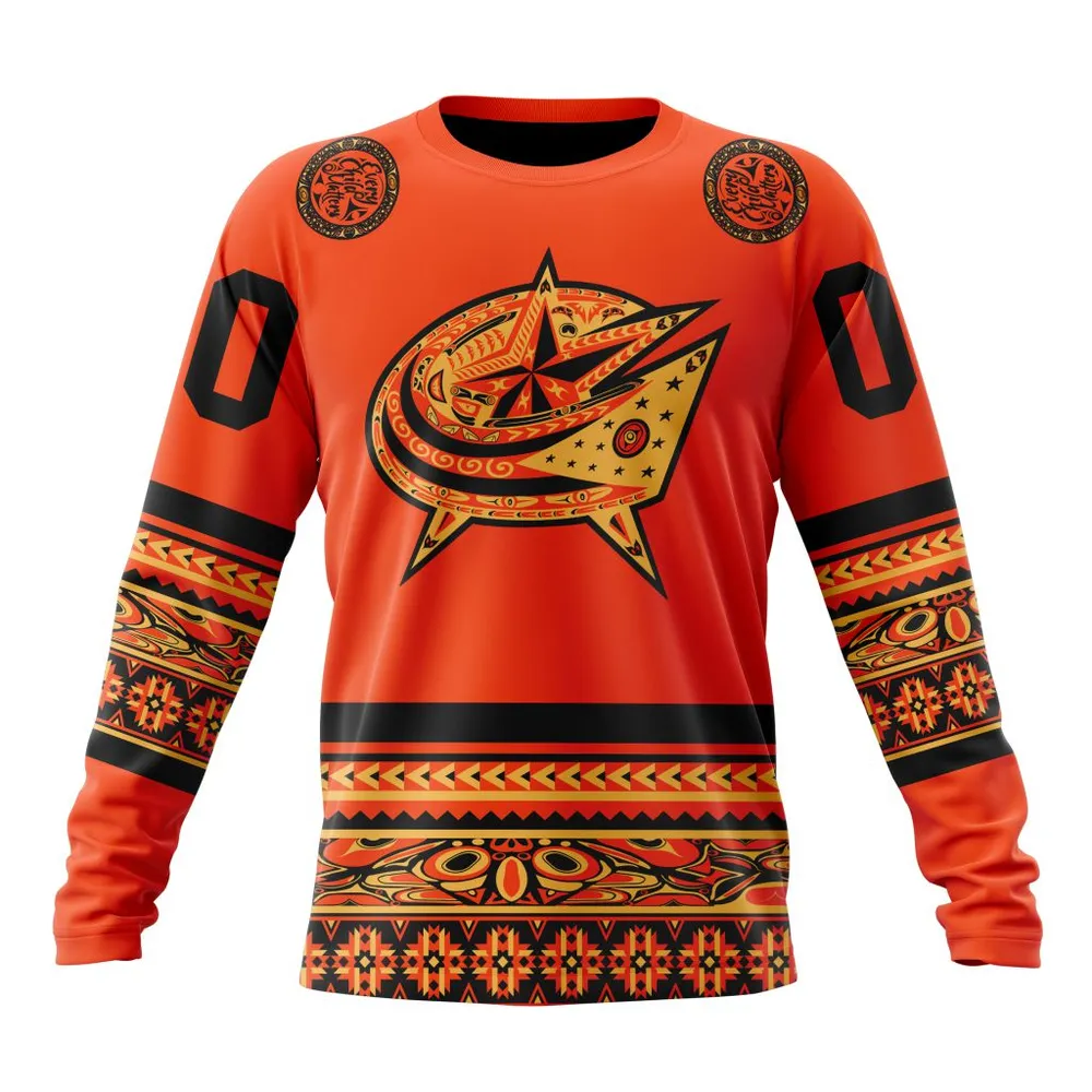 NHL Columbus Blue Jackets | Specialized National Day For Truth And Reconciliation Long Sleeved Sweatshirt 