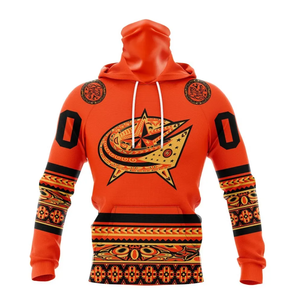 NHL Columbus Blue Jackets | Specialized National Day For Truth And Reconciliation Mask Hoodie