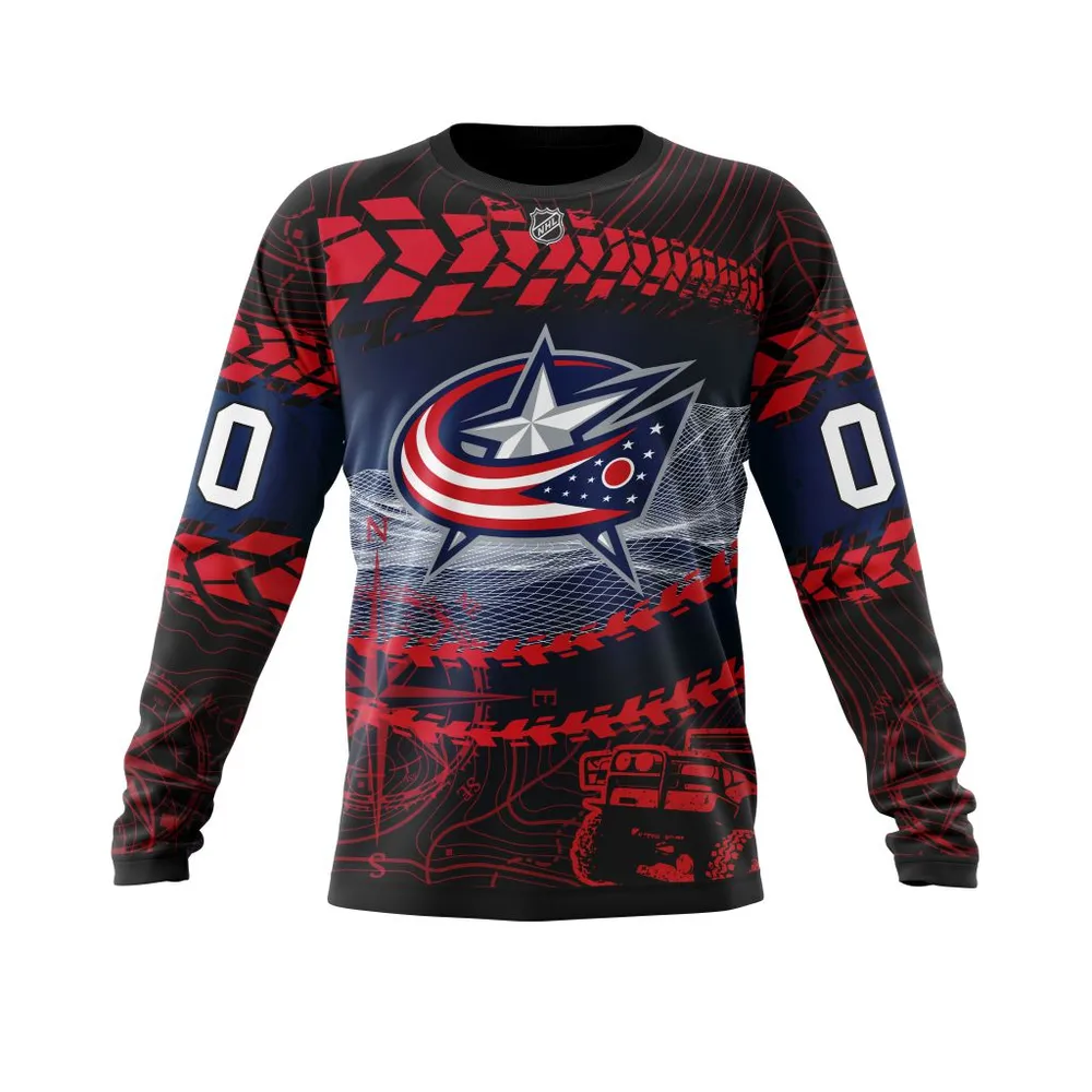 NHL Columbus Blue Jackets | Specialized Off Road Style St2201 Long Sleeved Sweatshirt 