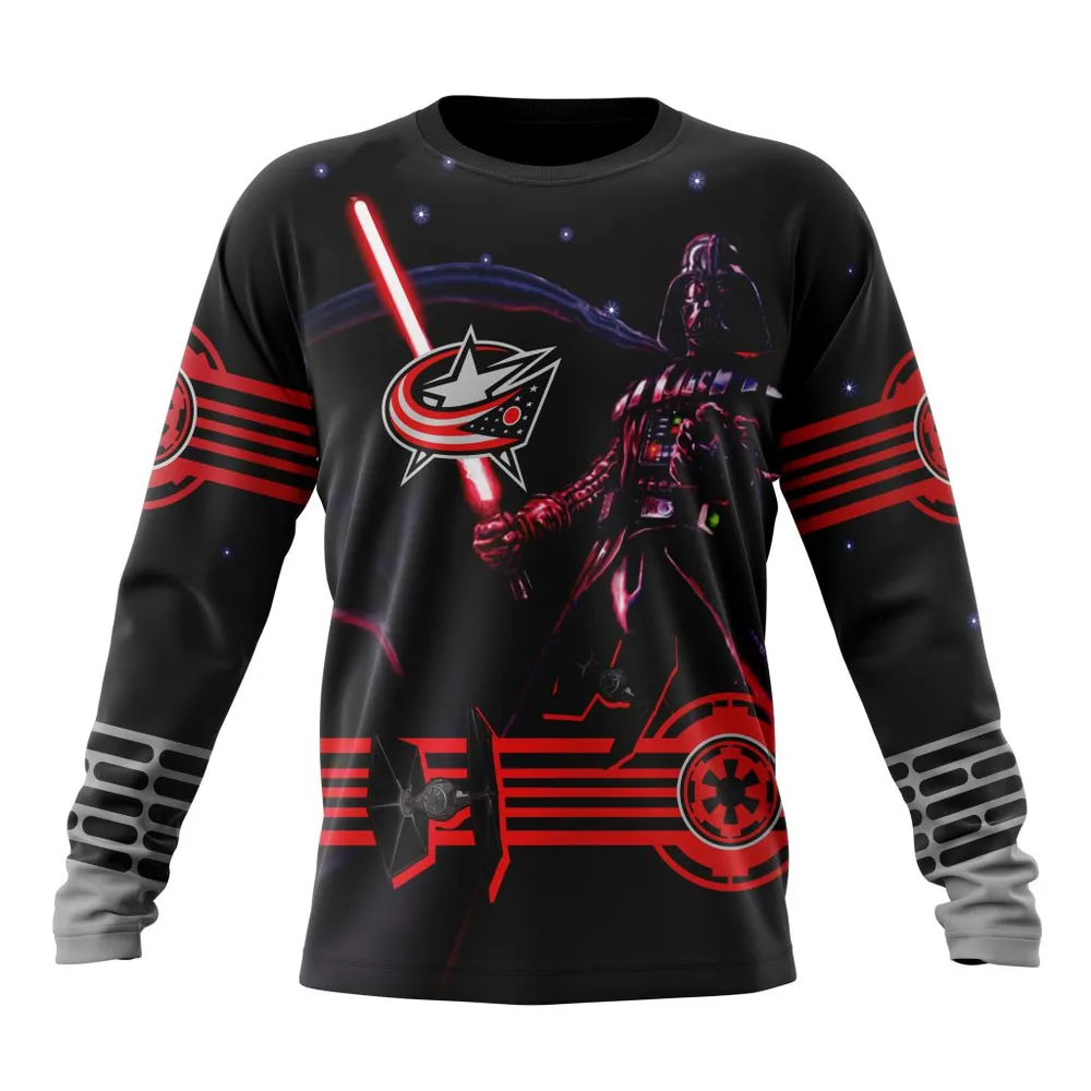 NHL Columbus Blue Jackets | Specialized Starwar Darth Vader Version Jersey Long Sleeved Sweatshirt 