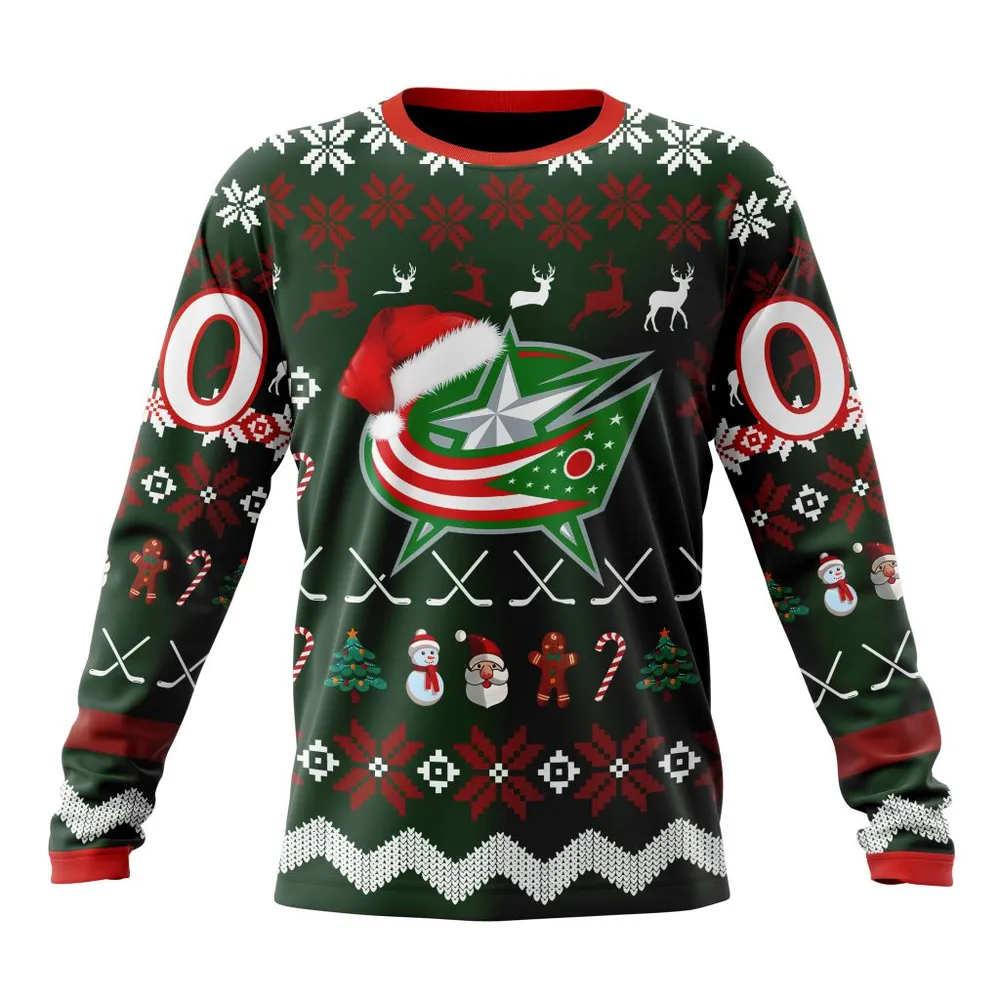 NHL Columbus Blue Jackets | Specialized Unisex Christmas Is Coming Long Sleeved Sweatshirt 