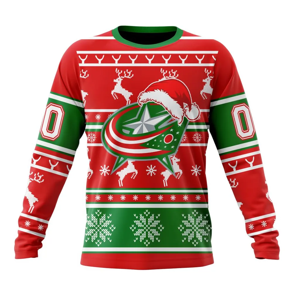 NHL Columbus Blue Jackets | Specialized Unisex Christmas Is Coming V02 Long Sleeved Sweatshirt 