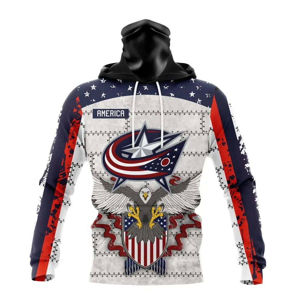 NHL Columbus Blue Jackets | Specialized Unisex In Us Concepts V0222 Mask Hoodie