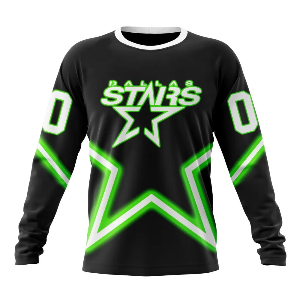 NHL Dallas Stars Personalize Gradient Series Concept St2301 Long Sleeved Sweatshirt 