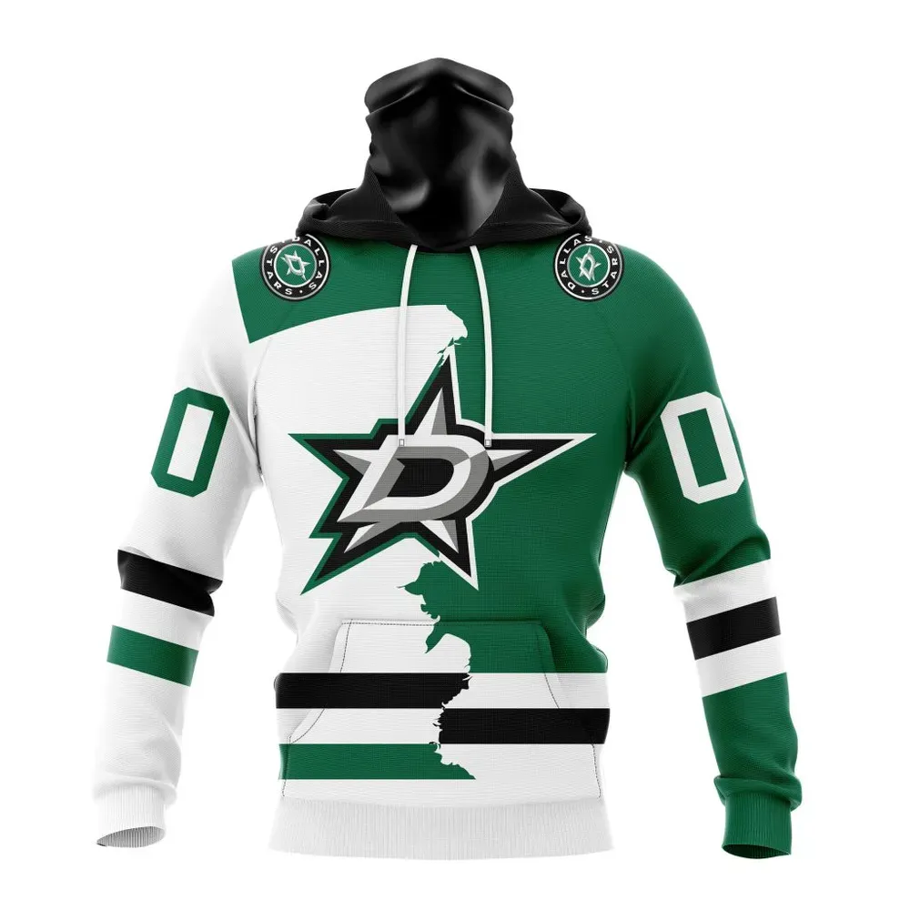 NHL Dallas Stars Personalize Home Mix Away Kits Mask Hoodie