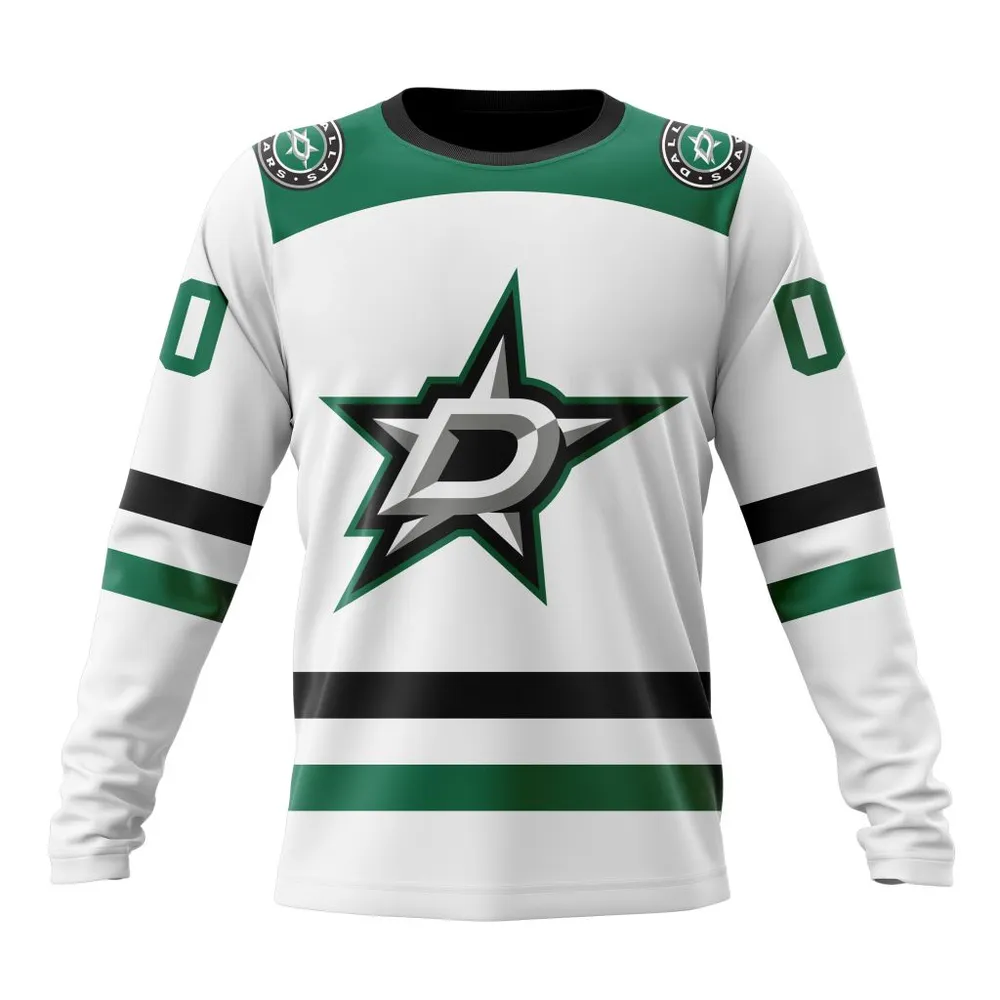 NHL Dallas Stars Personalized Away Kits Long Sleeved Sweatshirt 